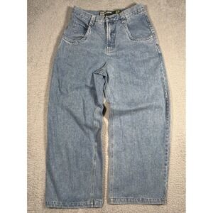 Vintage Y2K Results Wide Bottom Jeans Mens 34x31 Blue Baggy‎ Skater Jnco Style